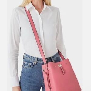 Kate Spade Marti Pink Coral Large Bucket Crossbody Bag